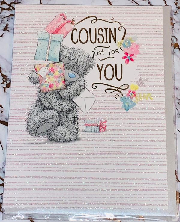 Cousin Birthday Card ME TO YOU TATTY TED Design Sparkling Glitter Design 981062