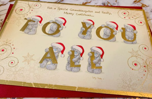 Granddaughter & Family Christmas Card Beautiful Me To You Tatty Ted Design by Carte Blanche 458698
