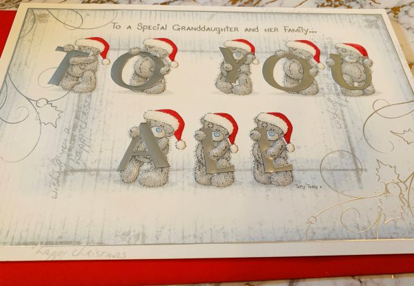 Granddaughter & Family Christmas Card Beautiful Me To You Tatty Ted Design by Carte Blanche 542618