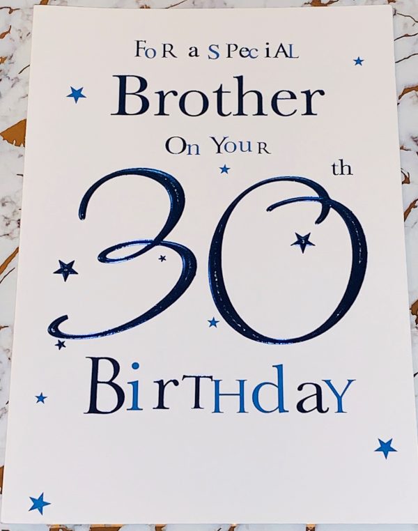 Brother 30th Birthday Card Beautiful Design & Verse by Fab 770202