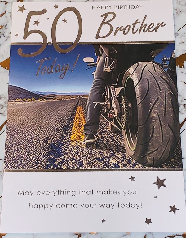 Brother 50th Birthday Card Beautiful Design & Verse by Perfect Thoughts 036026M