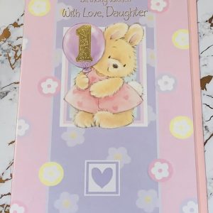 Daughter 1st Birthday Card 9x6.5 Beautiful Design by Fab 123456