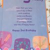 Girls 3rd Birthday Card 10x7 Beautiful Design by Centre Stage 954912