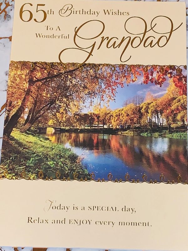 Grandad 65th Birthday Card Beautiful Design & Verse by Perfect Thoughts 036026EE