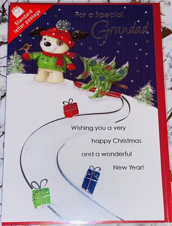 Grandad Christmas Card 9x6.5 Bright Fun Design & Beautiful Verse by Regent 575739