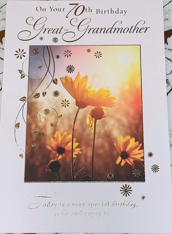 Great Grandmother 70th Birthday Card Beautiful Design & Verse by Perfect Thoughts 036026JJ