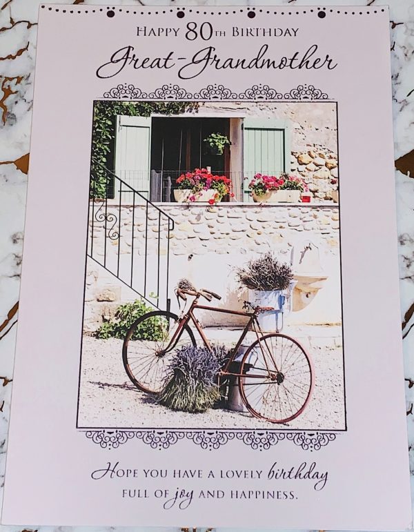 Great Grandmother 80th Birthday Card Beautiful Design & Verse by Perfect Thoughts 036026PP