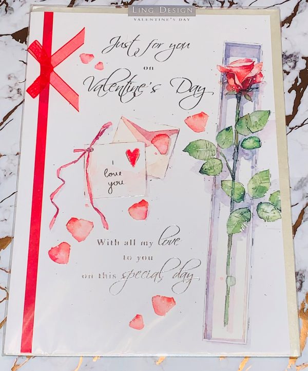 Just For You Valentines Card 9x6.5 with Beautiful Verse by Ling Designs 187832