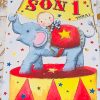 Son 1st Birthday Card Beautiful Elephant Design by Jelly Beans 048279