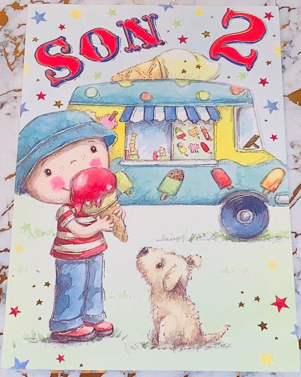 Son 2nd Birthday Card Beautiful Design by Jelly Beans 048286