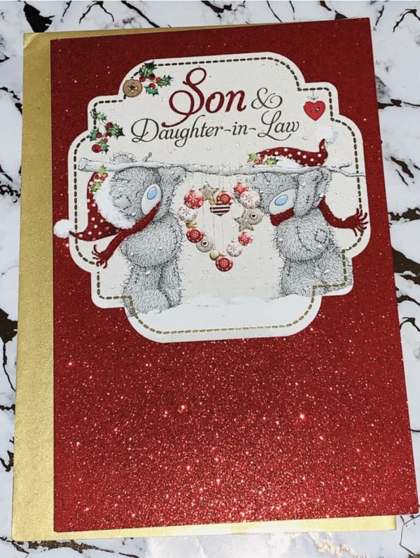 Son & Daughter In Law Christmas Card Beautiful Me To You Tatty Ted Design by Carte Blanche 533355