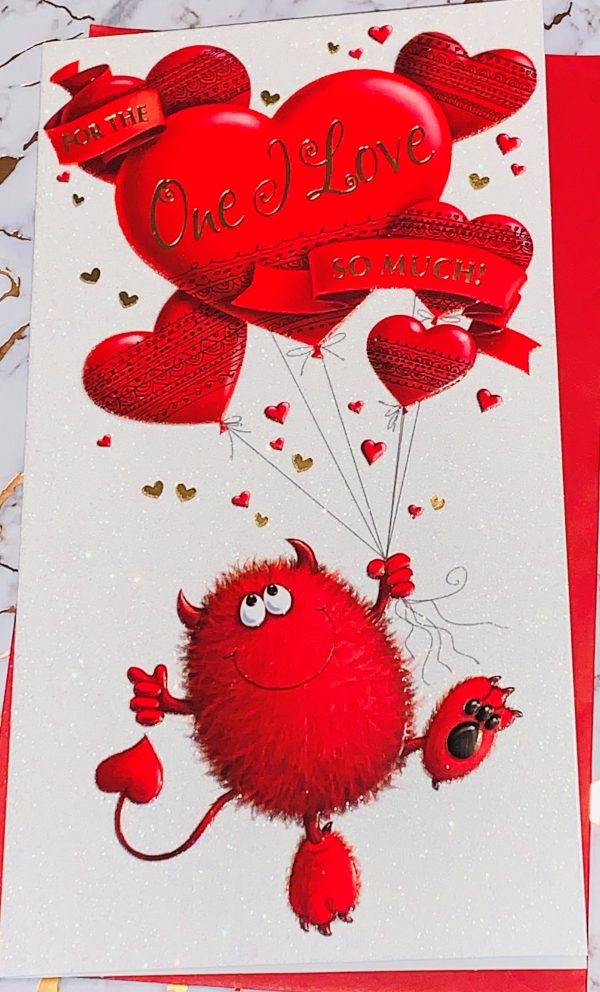 Valentines Card One I Love Red Devil Design by Simon Elvin 079975