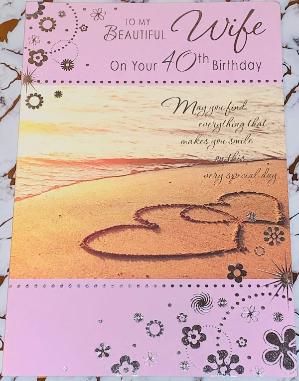 Wife 40th Birthday Card Beautiful Design & Verse by Perfect Thoughts 983149