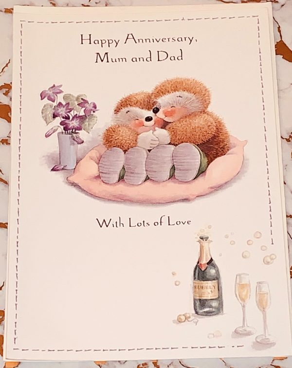 Happy Anniversary Mum & Dad Card Cute Fun Design by Country Companions - Hallmark 513609